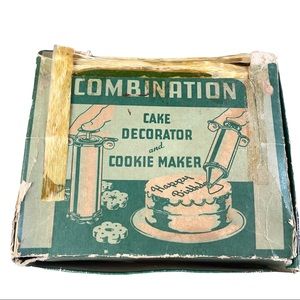 Vintage Combination Cake Decorator and Cookie Maker Set Krag Steel Products